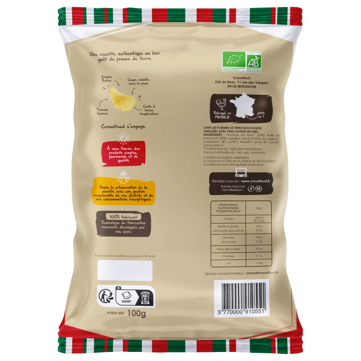 Chips de pomme de terre Tex-Mex 100g