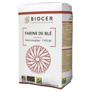 Farine de blé semi-complète T80 1Kg