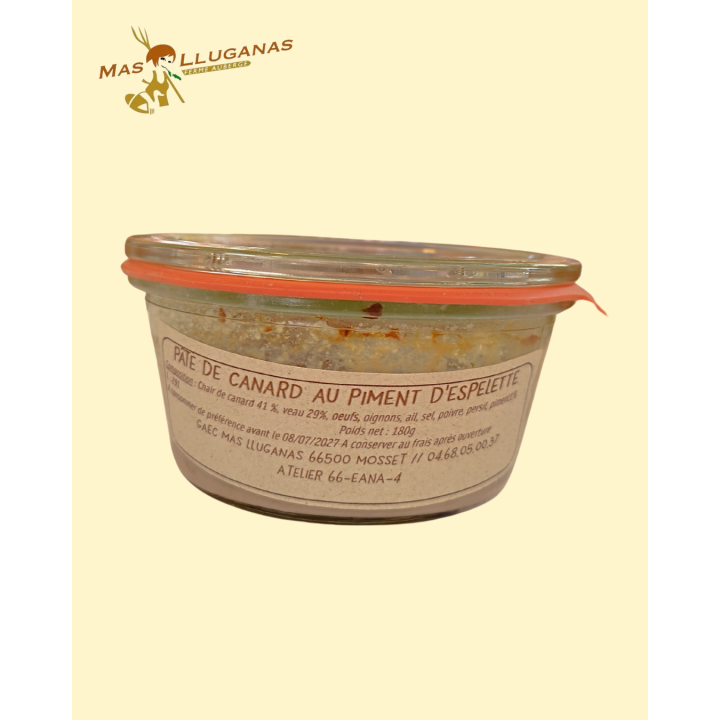 Pâté de canard au piment d'Espelette 180g
