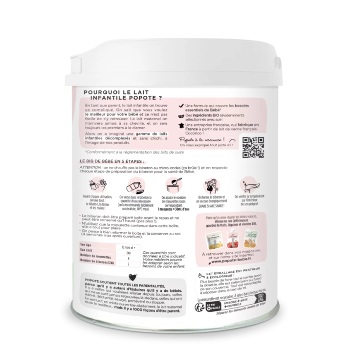 Lait Croissance Popote 800g