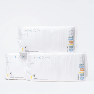 Couches-culottes écologiques taille 5 (de 12 à 18 Kg) lot de 108 couches