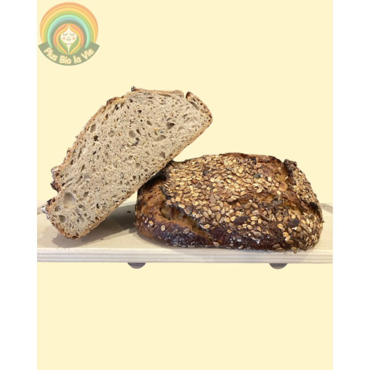 Miche de pain semence paysanne aux graines 1Kg