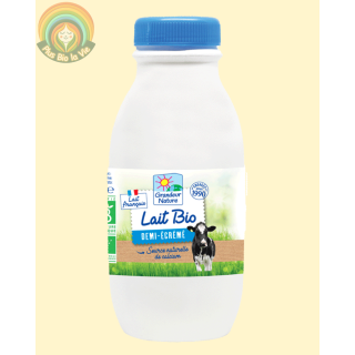 Lait 1/2 écrémé bouteille de 0.5L