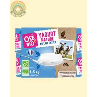 Yaourt nature au lait entier 12*125g- Osébio