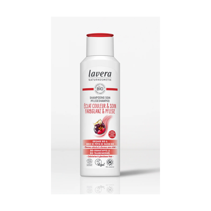 Shampoing éclat couleur et soin Lavera 250g