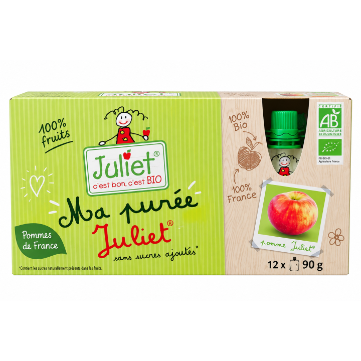 Purée de pomme Juliet gourde 90g*12