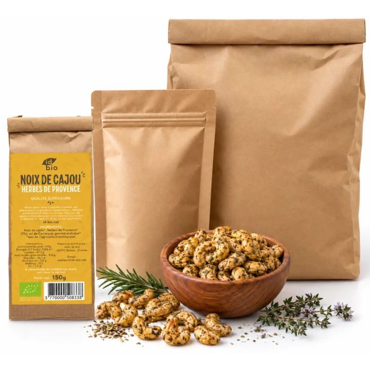 Noix de cajou aux herbes de Provence- 150g- 500g- 5Kg- IDBIO