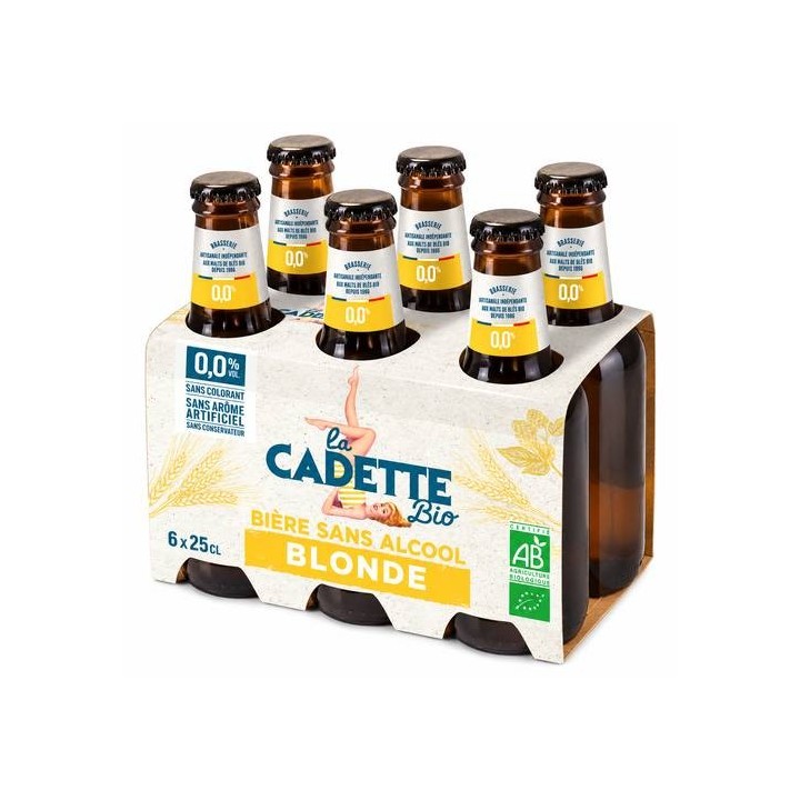 Bière Blonde Sans Alcool 6*25cl- La Cadette-
