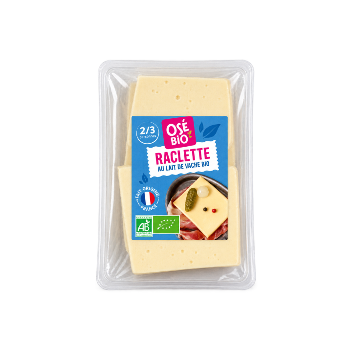 Raclette au lait pasteurisé en tranches 400g- OséBio
