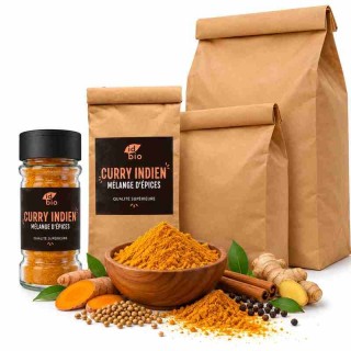 Curry indien IDBIO -pot de 30g- 100g- 500g- 3Kg-