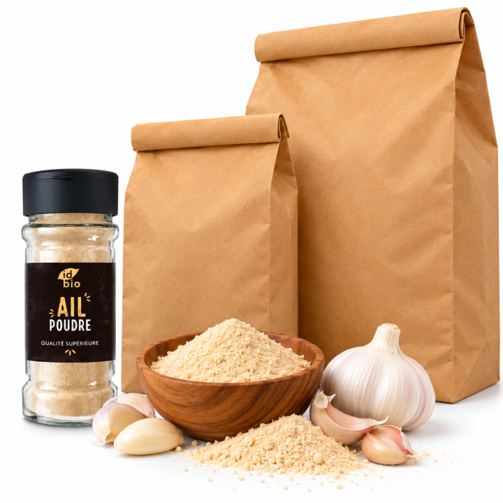 Ail en poudre IDBIO - pot de 40g- 500g- 3Kg-