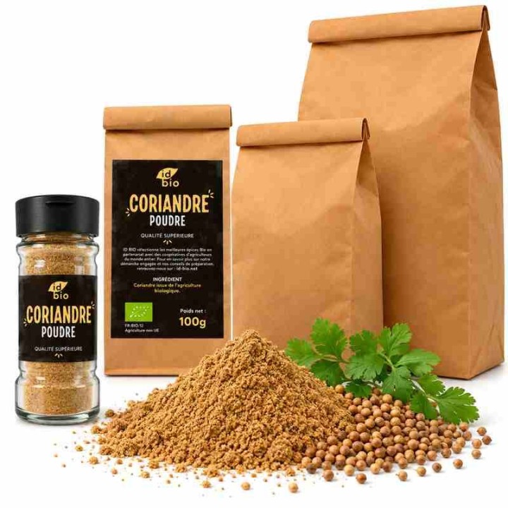 Coriandre poudre IDBIO- pot de 30g- 100g- 500g- 3Kg-