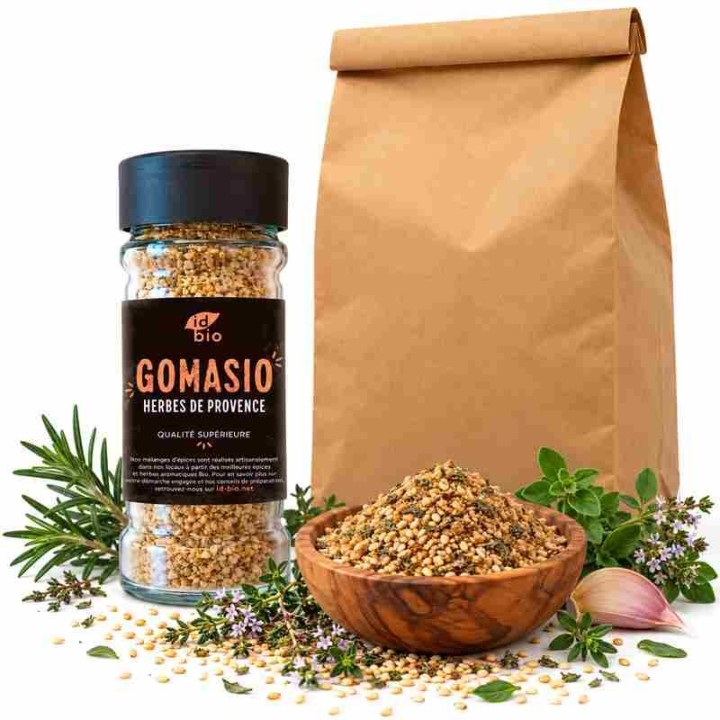 Gomasio aux herbes de Provence IDBIO- pot de 40g- 500g-