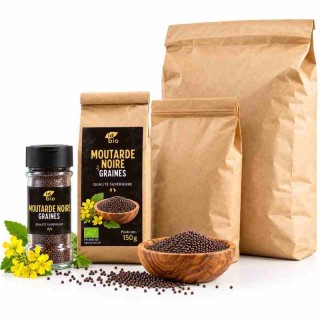 Moutarde noire graines IDBIO- pot de 60g- 150g- 500g- 3kg-