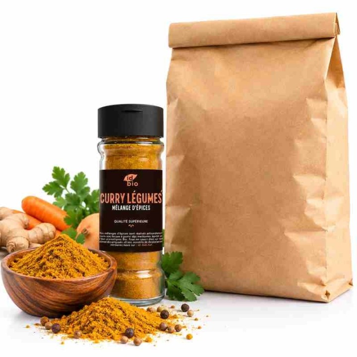 Curry légumes IDBIO- pot de 35g- 500g-