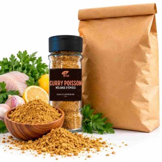 Curry poisson IDBIO- pot de 35g- 500g-