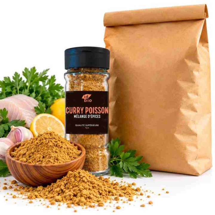 Curry poisson IDBIO- pot de 35g- 500g-