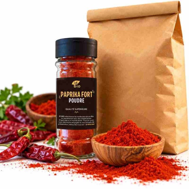 Paprika fort poudre IDBIO- pot de 40g- 500g-