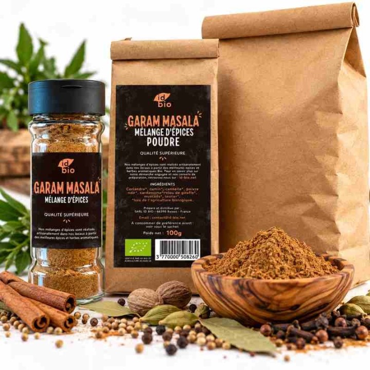 Garam Masala IDBIO- pot de 30g- 100g- 500g-
