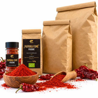 Paprika fumé poudre IDBIO- pot de 40g- 100g- 500g- 3kg-