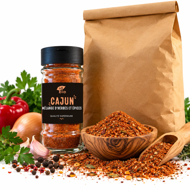 Mélange Cajun IDBIO- pot de 40g- 500g-