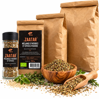 Mélange Zaatar IDBIO- pot de 35g- 100g- 500g- 3kg-