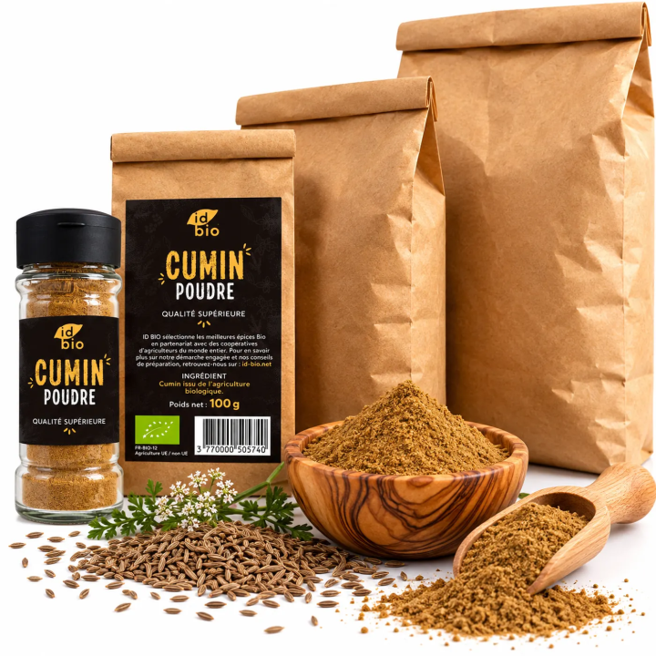 Cumin poudre IDBIO- pot de 35g- 100g- 500g- 3kg-