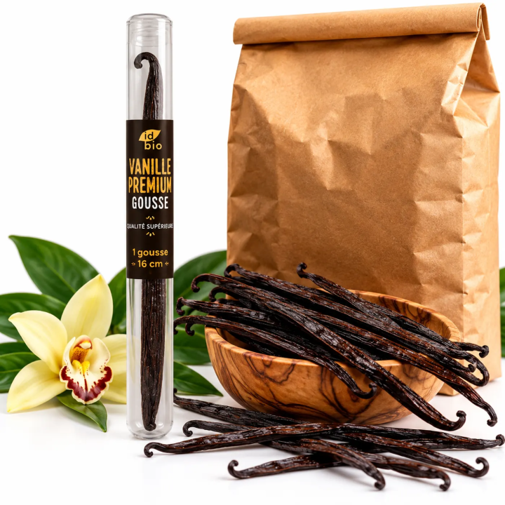Vanille Premium gousse 16 cm IDBIO- tube 1 gousse- 100g-