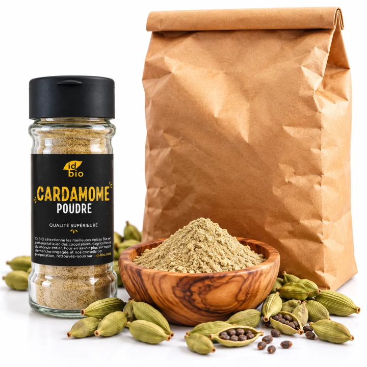 Cardamome poudre IDBIO- pot de 30g- 500g-