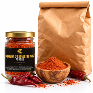 Piment d'Espelette AOP IDBIO- pot de 50g- 500g-