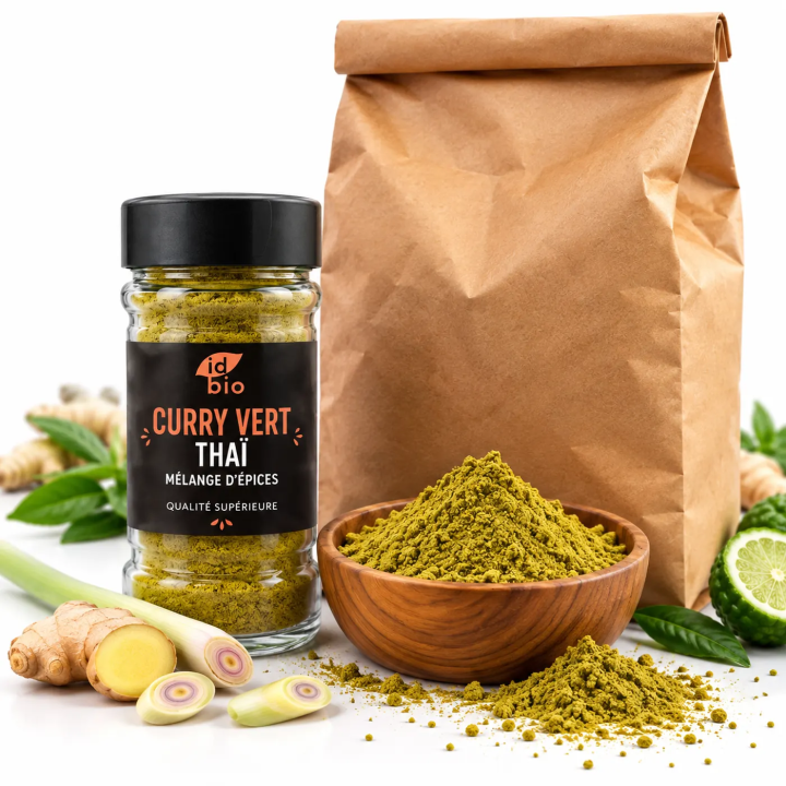 Curry Vert Thaï IDBIO- pot de 30g- 500g-