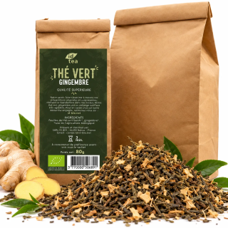 Thé vert gingembre IDBIO- 80g- 500g-