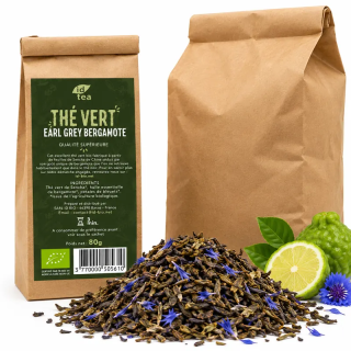 Thé vert Earl grey bergamote IDBIO- 80g- 500g-