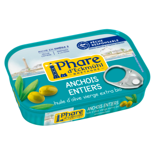Anchois entiers huile d'olive vierge extra 115g