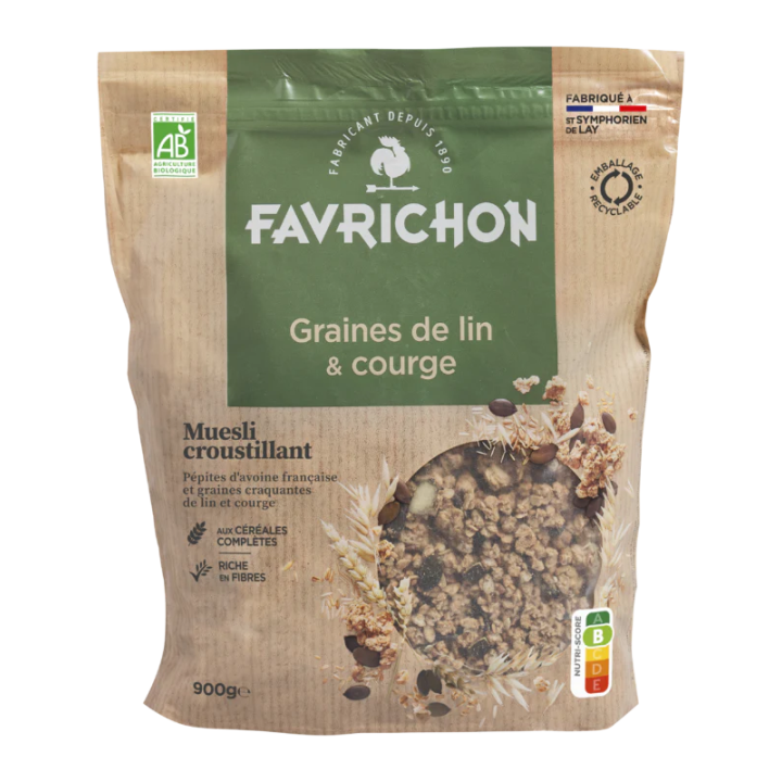 Muesli croustillant graines de lin et courge 900g