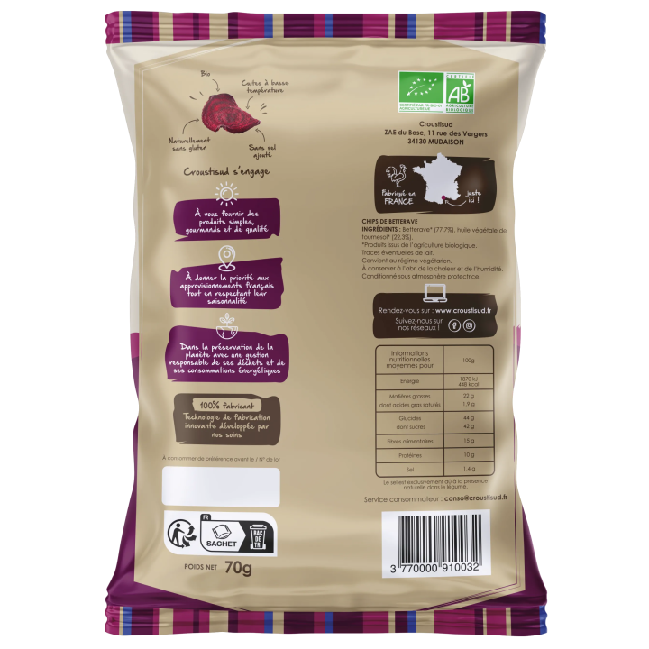 Chips de betterave 70g