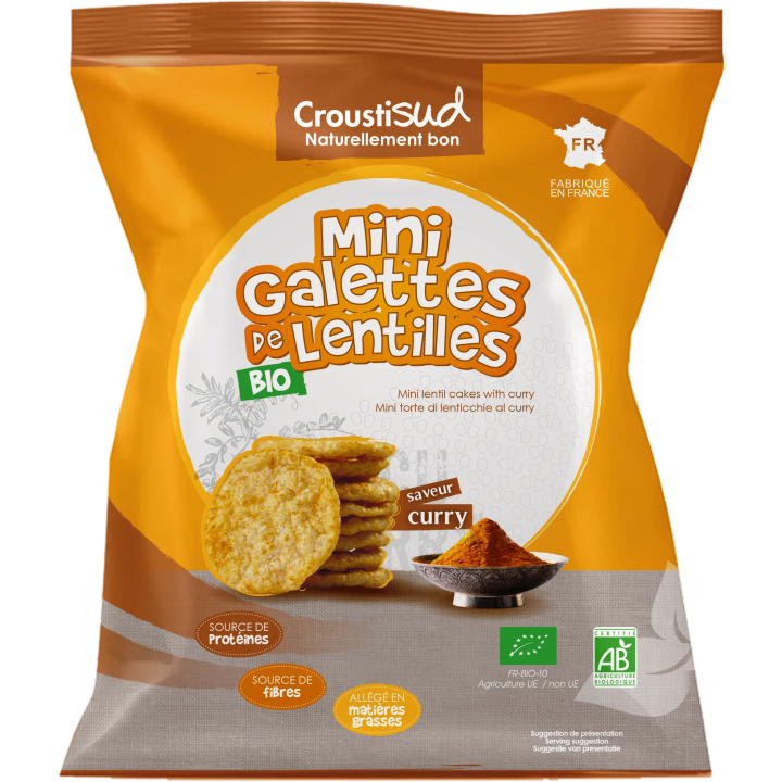 Mini galettes de lentilles au curry 50g