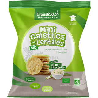 Mini galettes de lentilles à l'oignon et ciboulette 50g