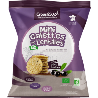 Mini galettes de lentilles aux olives et herbes 50g