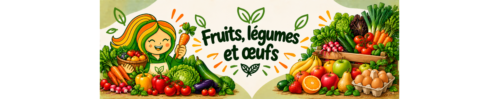 Fruits, légumes et œufs
