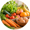 Fruits, légumes et œufs